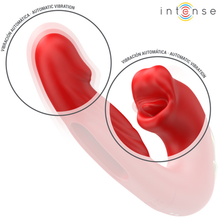 INTENSE - NATHY DOUBLE VIBRATOR WITH MULTIFUNCTIONAL MOUTH Stimulating RED