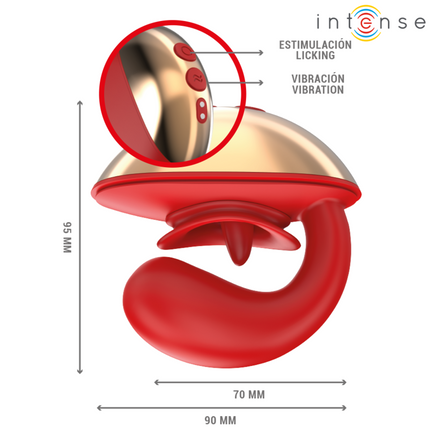 INTENSE - MARIAH U-SHAPED VIBRATOR &amp; STIMULATOR 10 VIBRATIONS RED