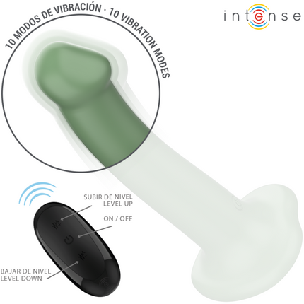 INTENSE - BECCA VIBRATOR MIT SAUGNAPF 10 VIBRATIONEN GRÜNE FERNBEDIENUNG
