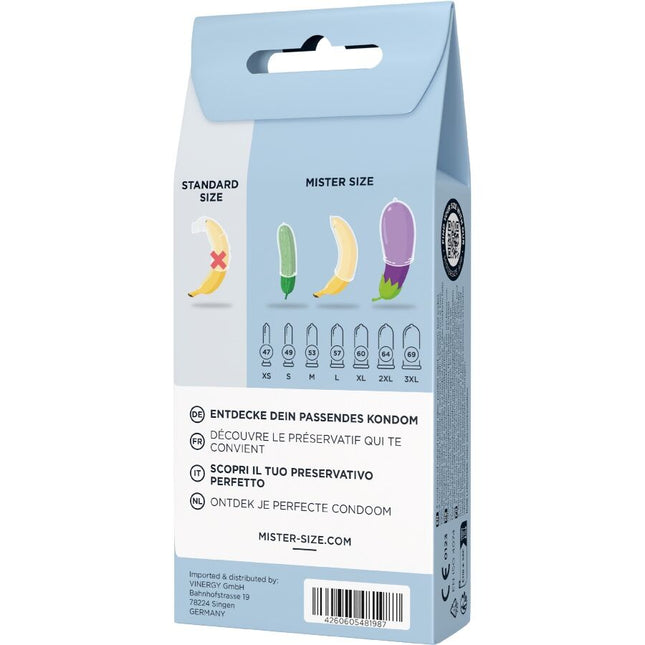 MISTER SIZE - TEST SET WITH 3 CONDOMS IN DIFFERENT SIZES + MEASURING TAPE