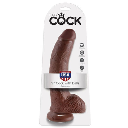 KING COCK - 9 DILDO BRAUN - 22.9 CM