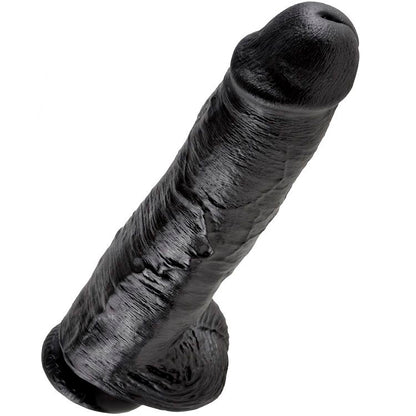 KING COCK - 11 DILDO SCHWARZ MIT EIER 28 CM