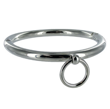 METAL DURO - COLLAR BDSM CON ANILLA 10CM