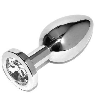 METAL DURO - PLUG ANAL DIAMANTE TRANSPARENTE PEQUEÑO 5,71 CM