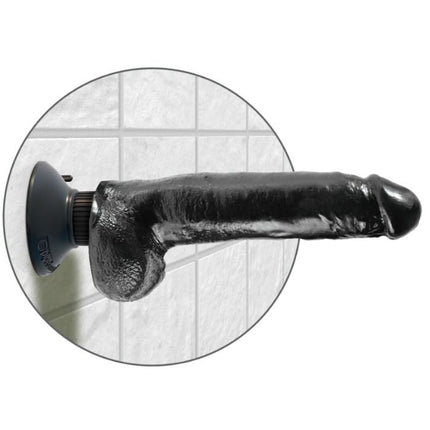 KING COCK - VIBRIERENDER DILDO MIT HODEN - 23 CM SCHWARZ