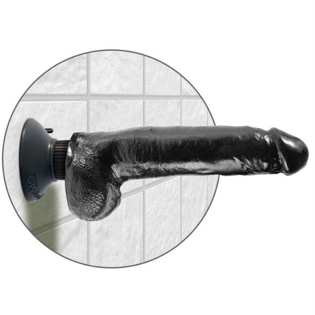 KING COCK - VIBRANT DILDO WITH TESTICLES - 23 CM BLACK 