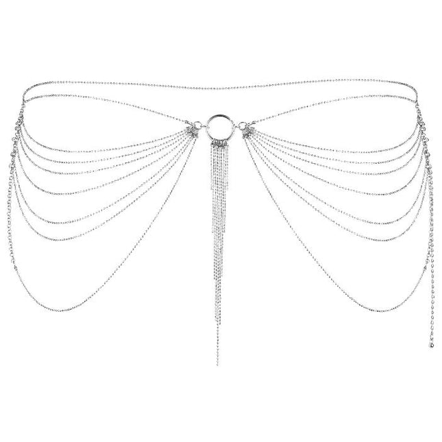 BIJOUX - MAGNIFICA JOYERÍA DE CADENA DE METAL PARA CINTURA DE PLATA