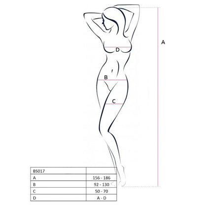 PASSION - WOMAN BS017 WHITE BODYSTOCKING, ONE SIZE
