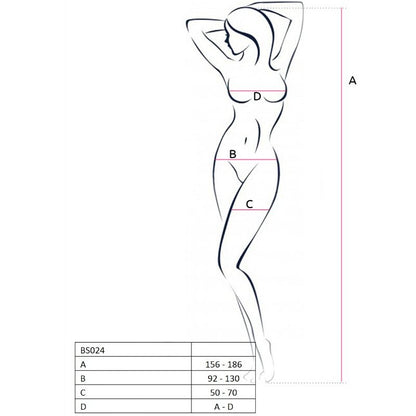 PASSION - WOMAN BS024 WHITE BODYSTOCKING, ONE SIZE