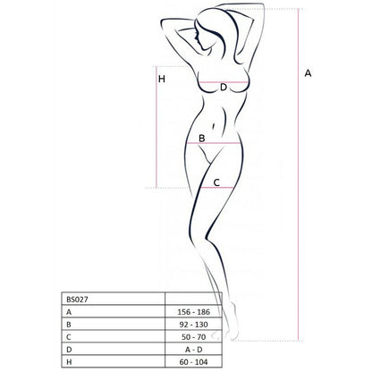 PASIÓN - MUJER BS027 BODYSTOCKING ESTILO VESTIDO ROJO, TALLA ÚNICA