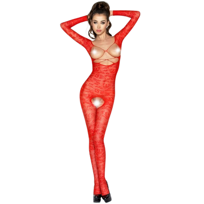 PASSION - WOMAN BS031 RED BODYSTOCKING, ONE SIZE