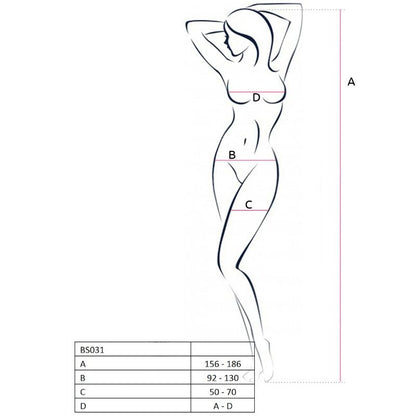 PASSION - WOMAN BS031 RED BODYSTOCKING, ONE SIZE