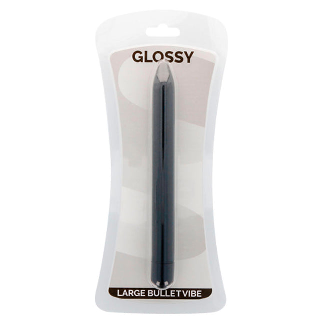 GLOSSY - VIBRADOR DELGADO NEGRO