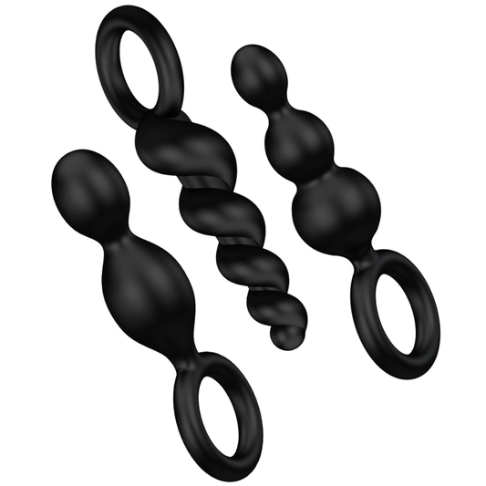 SATISFYER - ANALPLUGS SET OF 3 BLACK