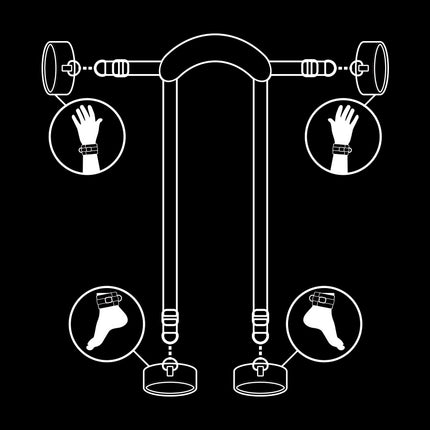 FETISH SUBMISSIVE - MEISTERPOSITION MIT 4 NOPRENE-GEFÜTTERT HANDSCHELLEN