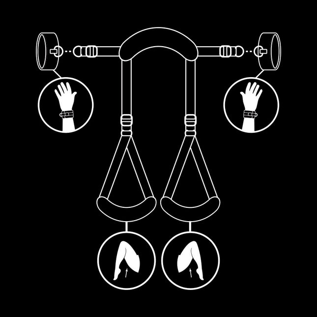 FETISH SUBMISSIVE - POSITION MIT OFFENEN BEINEN UND HANDSCHELLEN MIT NOPRENE-FUTTER