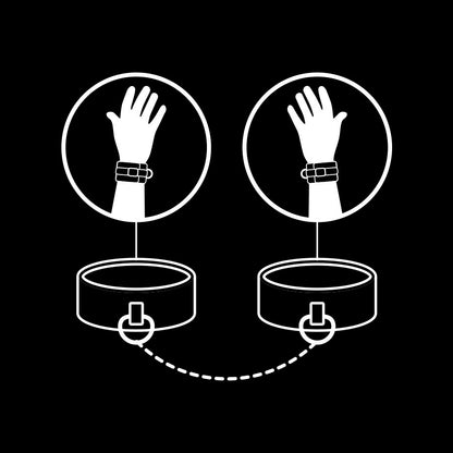 FETISH SUBMISSIVE - HANDSCHELLEN AUS VEGANEM LEDER MIT NOPRENE-FUTTER