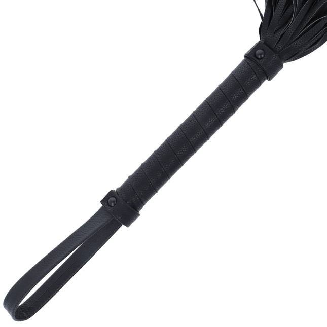 DARKNESS - BLACK LEATHER BONDAGE WHIP 42CM