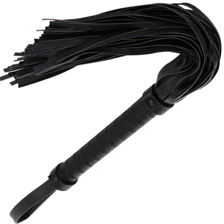 DARKNESS - SCHWARZE BONDAGE-PEITSCHE 42CM AUS LEDER