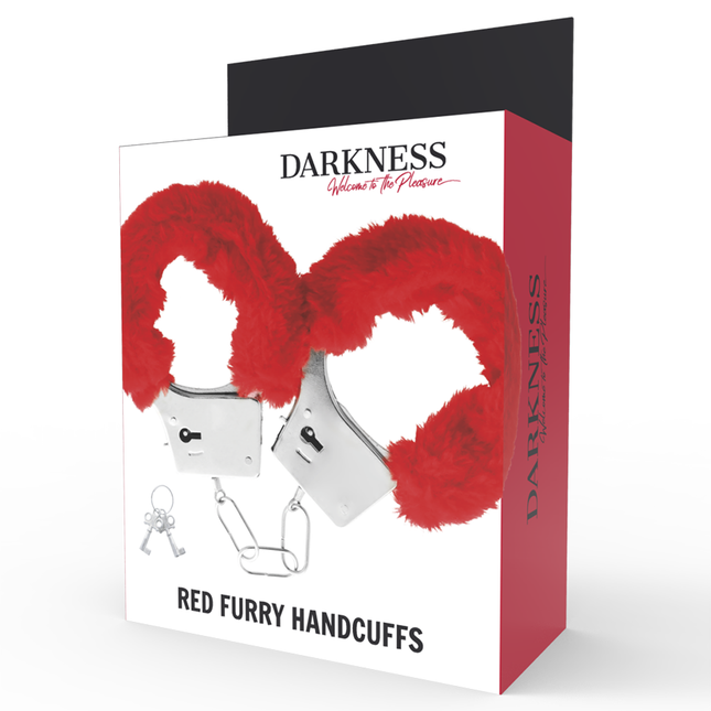 DARKNESS - METAL HANDCUFFS WITH RED LINED