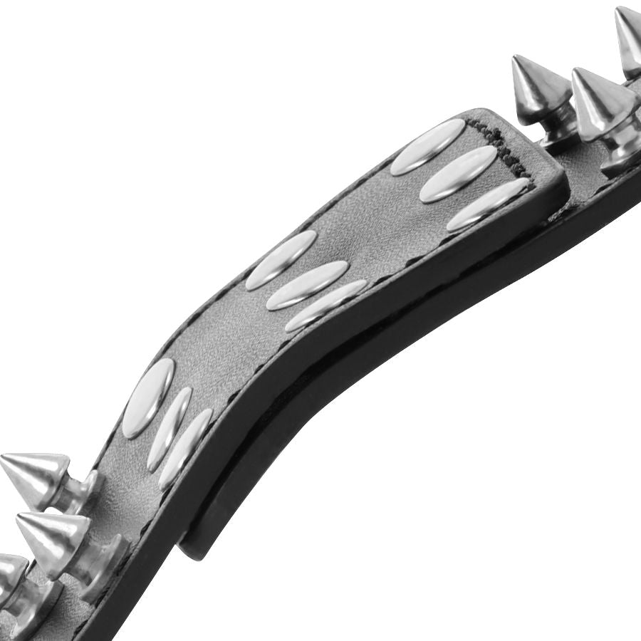 DARKNESS - SKULLS AND BONES BLACK HANDCUFFS WITH SPIKES