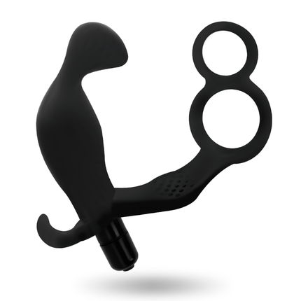 ANALPLUG MIT DOPPELTEM PENISRING UND HODEN