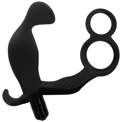 ANALPLUG MIT DOPPELTEM PENISRING UND HODEN