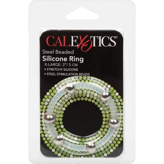 CALEXOTICS - STEEL BEAD SILICONE RING XL
