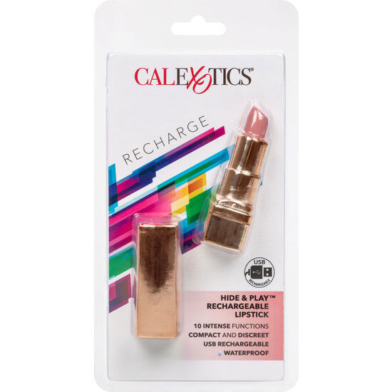 CALEXOTICS - BALA LÁPIZ LABIAL RECARGABLE HIDE &amp; PLAY ROSA SUAVE