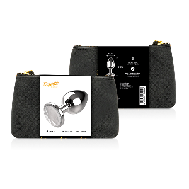 COQUETTE CHIC DESIRE - PLUG ANAL METAL COLOR BLANCO TALLA L 4 X 9 CM