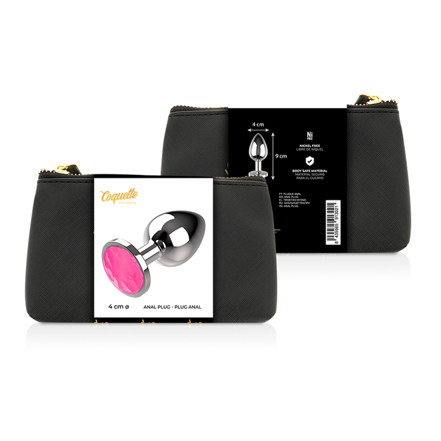 COQUETTE CHIC DESIRE - PLUG ANAL METAL COLOR ROSA TALLA L 4 X 9 CM
