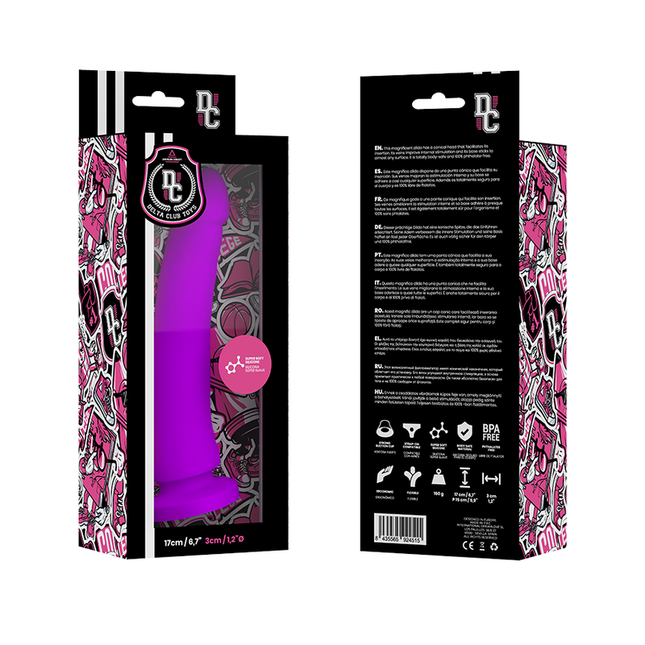 DELTA CLUB - JUGUETES DILDO MORADO SILICONA MÉDICA 17 CM -O- 3 CM