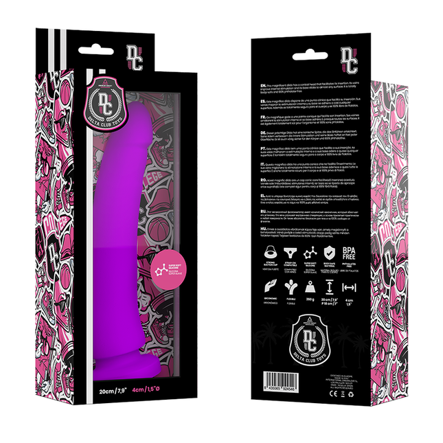 DELTA CLUB - JUGUETES DILDO MORADO SILICONA MÉDICA 20 CM -O- 4 CM