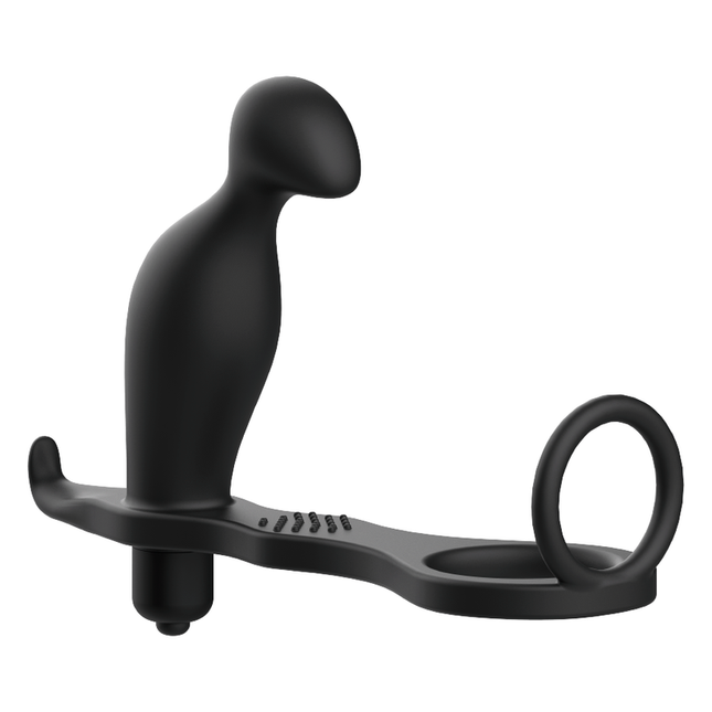 ADDICTED TOYS - PLUG ANAL CON ANILLO DE SILICONA NEGRO 12 CM