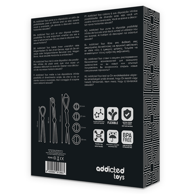 JUGUETES ADICTOS - SET DE ANILLOS PARA EL PENE DE SILICONA FLEXIBLES 7 PIEZAS