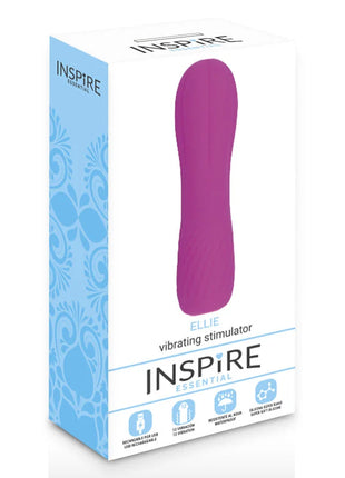 Lila silikon vibrierender stimulator in inspire essential verpackung für persönliche stimulierung