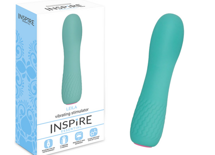 Teal silikon vibrierender stimulator mit strukturierter oberfläche und rosa spitze modell Leila von Inspire Essential