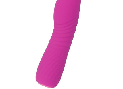Vibrant rosa silikon vibrato mit strukturierten rillen am körper in inspire essential myla purple