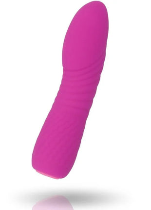 Vibrant rosa silikon vibrato mit strukturierten rillen am körper in inspire essential myla purple