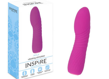 Vibrierender stimulator inspire essential myla purple in leuchtendem pink aus silikon mit ergonomischem design und glatter oberfläche