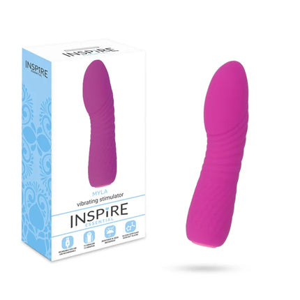Vibrierender stimulator inspire essential myla purple in leuchtendem pink aus silikon mit ergonomischem design und glatter oberfläche