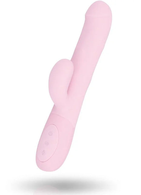 Rosa silikon vibrator in kaninform mit drei steuerungsknöpfen am griff inspire sense gabriella pink