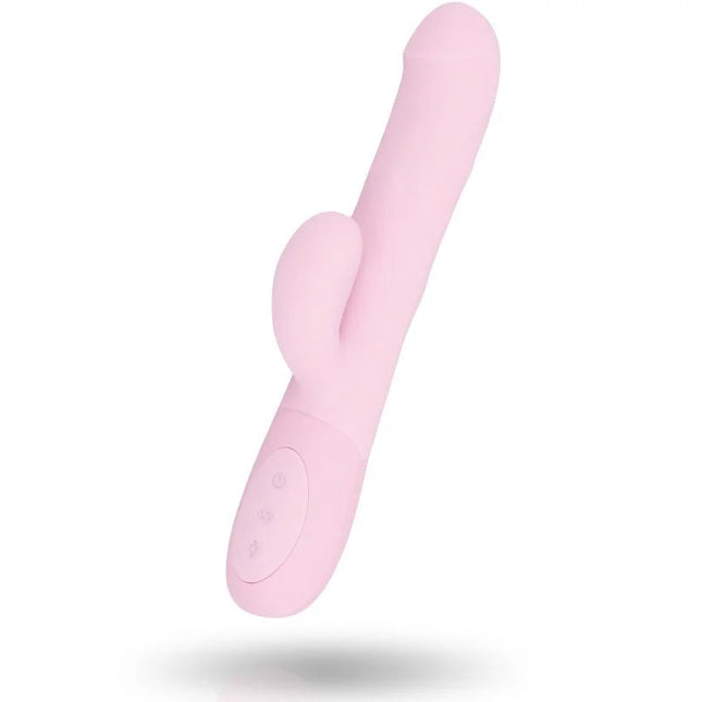 Rosa silikon vibrator in kaninform mit drei steuerungsknöpfen am griff inspire sense gabriella pink