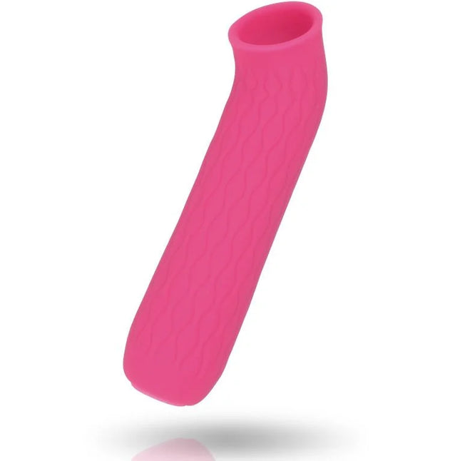 Ein lebhaft rosa silikonhülle mit strukturierter oberfläche und glattem, sich verjüngendem design für inspire suction winter pink