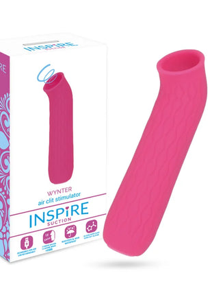 Pink silikon luftklitorisstimulator mit strukturierter oberfläche und gebogenem design inspire suction winter pink