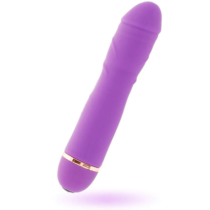Intense airon lila silikon vibrator mit goldfarbener metallband und 20 geschwindigkeiten