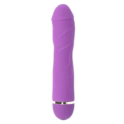 Intense airon 20 geschwindigkeiten silikon lila vibratorspielzeug mit silbernem metallband am grund