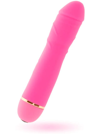 Pinkes silikon vibrator toy mit goldfarbenem metallband und 20 geschwindigkeiten für intensive stimulation