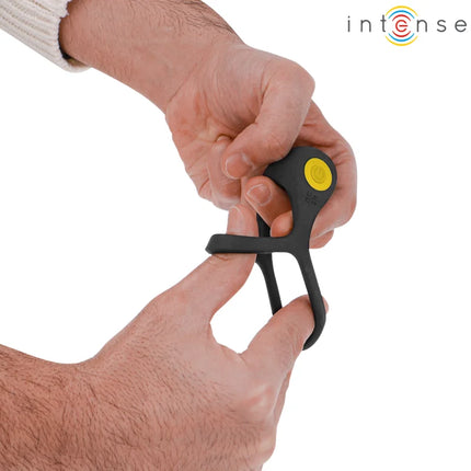 INTENSE - ALEX VIBRATOR DOPPEL-PENISRING 10 VIBRATIONEN SCHWARZ - Penisring mit Vibration