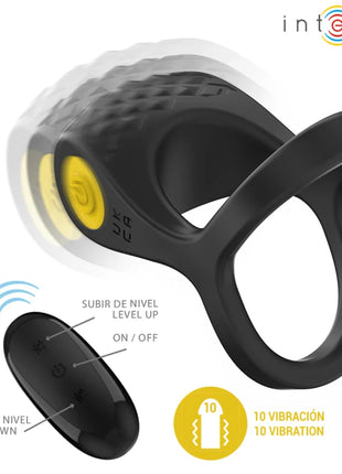 INTENSE - ALEX VIBRATOR DOPPEL-PENISRING 10 VIBRATIONEN SCHWARZ - Penisring mit Vibration
